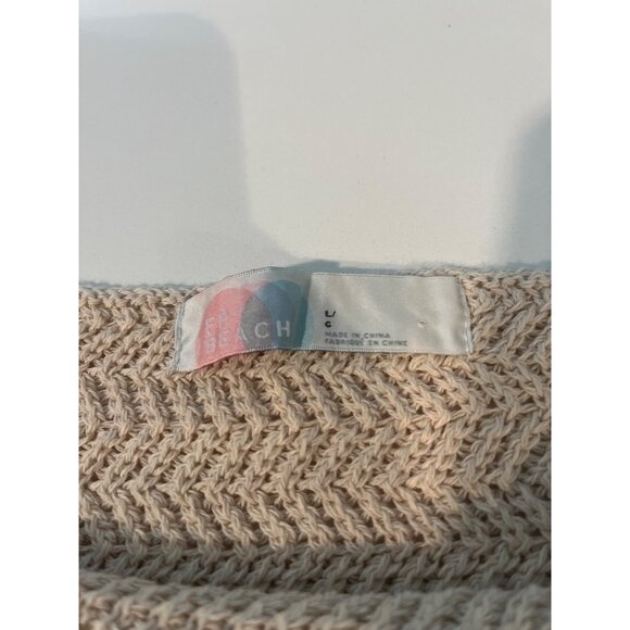 Beige Crochet Crop Top & Skirt Set By FP Beach U.S. Small Handmade-Look Knit Lig - Picture 3 of 10